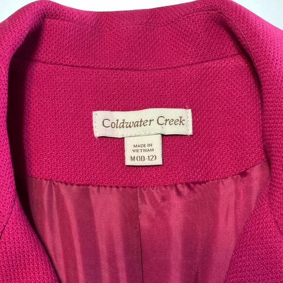 Coldwater Creek Blazer Jacket Sz M 10-12 Berry Pink Textured Lined Button Career - Picture 4 of 12